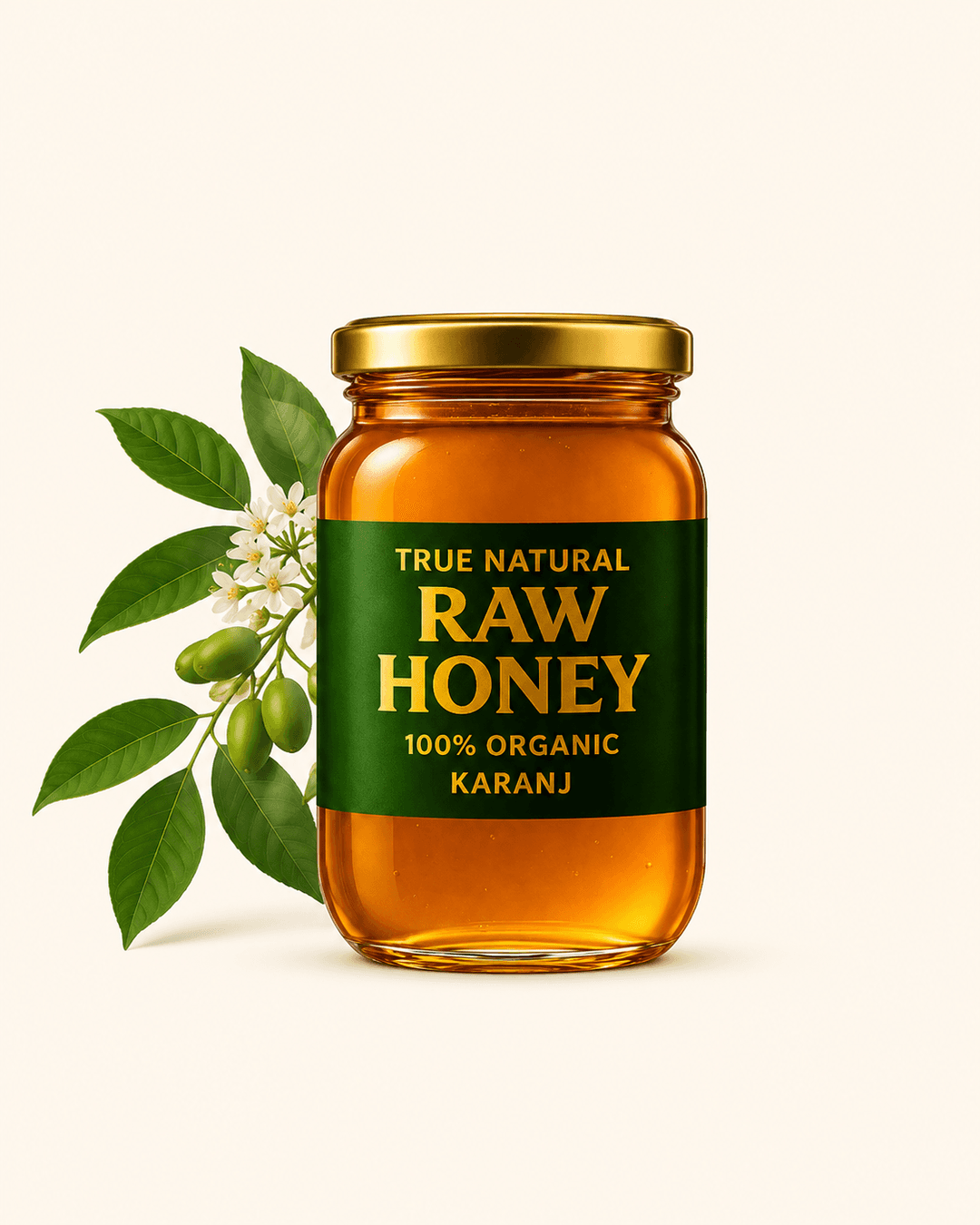 True Natural Raw Honey – 100% Organic Karanj ( 500g)